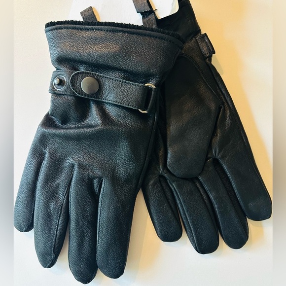 Zara Other - NEW! ZARA LEATHER Gloves Black Mens
